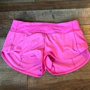Lululemon Speed Up Low Rise Sonic Pink Shorts